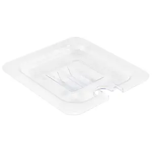 Winco SP7600C 1/6 Size Slotted Food Pan Cover, Polycarbonate