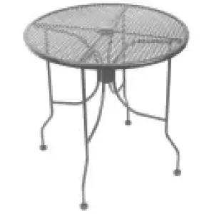 American Tables & Seating 30" Round Outdoor Table w/ Umbrella Hole - Aluminum, Dark Gray (ALM30-GRY)
