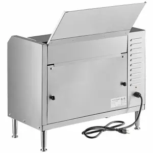 Avantco Vertical Contact Conveyor Bun Toaster with Extended Length Feed Tray
