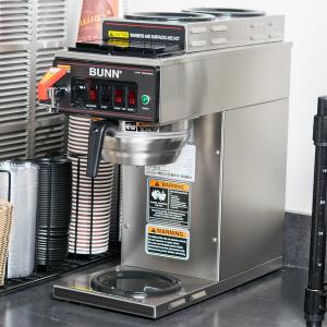 Bunn 12950.0410 CWTF-DV Automatic 12 Cup Coffee Brewer with 2 Upper Warmers, 1 Lower Warmer, and Stainless Steel Funnel - Dual Voltage