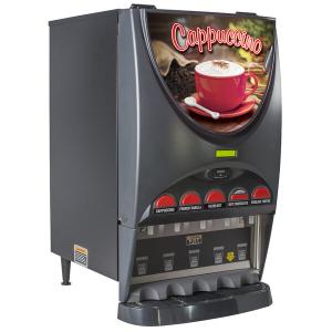 Bunn 37000.0022 iMIX-5 BLK HW Powdered Cappuccino Dispenser with Top Hinged Door and Hot Water Faucet - 5 Hoppers