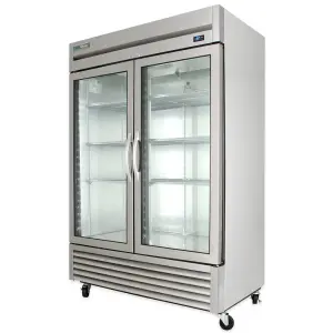 True T-49G-HC~FGD01 54" Two Section Reach In Refrigerator, (2) Left/Right Hinge Glass Doors, 115v