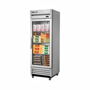 True T-19G-HC~FGD01 27" One Section Reach In Refrigerator, (1) Left Hinge Glass Door, 115v