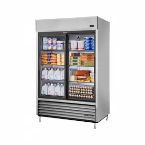 True TSD-47G-HC-LD 54 1/10" Two Section Reach In Refrigerator, (2) Sliding Glass Doors, 115v