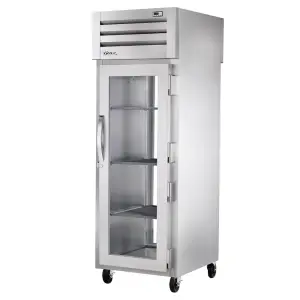 True STG1RPT-1G-1G-HC 27 1/2" One Section Pass Thru Refrigerator, (2) Right Hinge Glass Doors, 115v