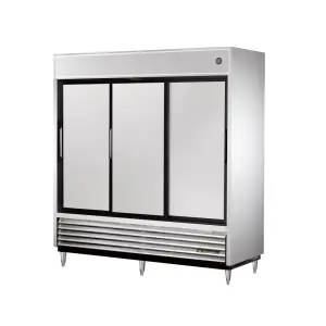 True TSD-69-HC 78 1/8" Three Section Reach In Refrigerator, (3) Sliding Solid Doors, 115v