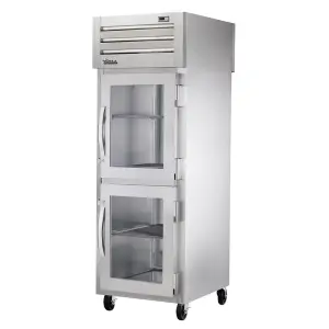 True STA1RPT-2HG-1S-HC 27 1/2" One Section Pass Thru Refrigerator, (2) Glass Doors, (1) Solid Door, Right Hinge, 115v