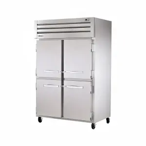True STR2R-4HS-HC 52 3/5" Two Section Reach In Refrigerator, (4) Left/Right Hinge Solid Doors, 115v