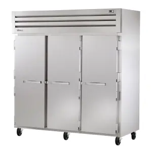 True STA3R-3S-HC 77 3/4" Three Section Reach In Refrigerator, (3) Left/Right Hinge Solid Doors, 115v