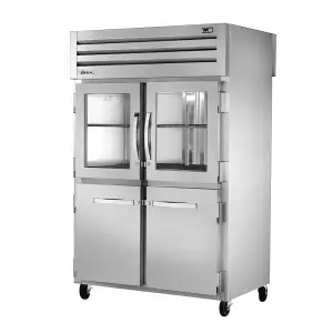 True STG2RPT-2HG/2HS-2S-HC 52 3/5" Two Section Pass Thru Refrigerator, (2) Glass Doors, (4) Solid Doors, Left/Right Hinge, 115v
