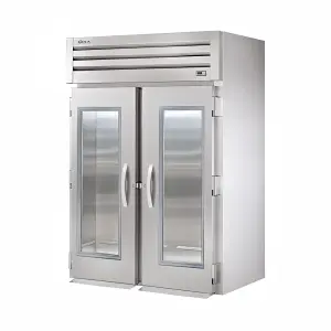 True STG2RRT-2G-2S-HC 68" Two Section Roll Thru Refrigerator, (4) Left/Right Hinge Glass Doors, 115v