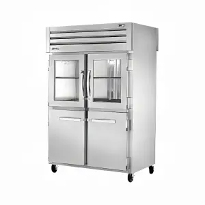 True STA2RPT-2HG/2HS-2S-HC 52 3/5" Two Section Pass Thru Refrigerator, (2) Glass Doors, (4) Solid Doors, Left/Right Hinge, 115v
