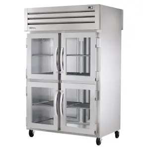 True STA2RPT-4HG-2S-HC 52 3/5" Two Section Pass Thru Refrigerator, (4) Glass Doors, (2) Solid Doors, Left/Right Hinge, 115v