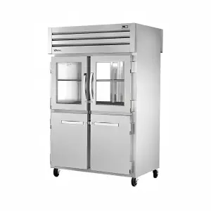 True STA2RPT-2HG/2HS-2G-HC 52 3/5" Two Section Pass Thru Refrigerator, (4) Glass Doors, (2) Solid Doors, Left/Right Hinge, 115v