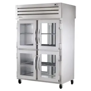 True STR2RPT-4HG-2G-HC 52 3/5" Two Section Pass Thru Refrigerator, (6) Left/Right Hinge Glass Doors, 115v