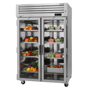 Turbo Air PRO-50R-GS-PT-N 51 3/4" Two Section Pass Thru Refrigerator, 2 Glass Doors & 2 Solid Doors, Left/Right Hinge, 115v