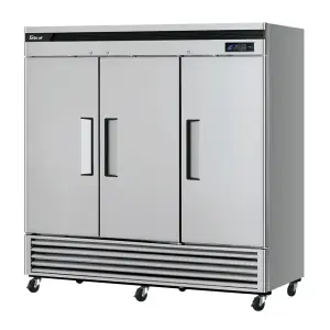 Turbo Air TSR-72SD-N 81 7/8" Three Section Reach In Refrigerator, (3) Left/Right Hinge Solid Doors, 115v