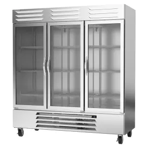 Beverage-Air RB72HC-1G 75" Three Section Reach In Refrigerator, (3) Left/Right Hinge Glass Doors, 115v