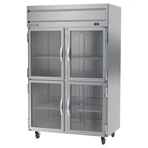 Beverage-Air HRS2HC-1HG 52" Two Section Reach In Refrigerator, (4) Left/Right Hinge Glass Doors, 115v