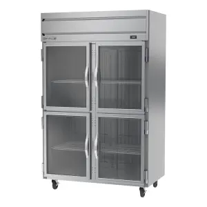 Beverage-Air HR2HC-1HG 52" Two Section Reach In Refrigerator - (4) Left/Right Hinge Glass Doors, 115v
