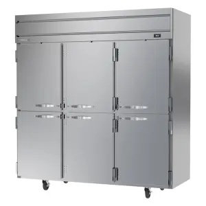 Beverage-Air HRS3HC-1HS 78" Three Section Reach In Refrigerator, (6) Left/Right Hinge Solid Doors, 115v