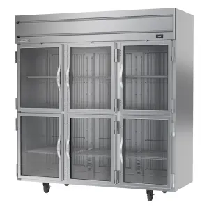 Beverage-Air HRS3HC-1HG 78" Three Section Reach In Refrigerator, (6) Left/Right Hinge Glass Doors, 115v