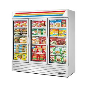 True GDM-72F-HC~TSL01 78" Three Section Display Freezer w/ Swing Doors - Bottom Mount Compressor, White, 115v