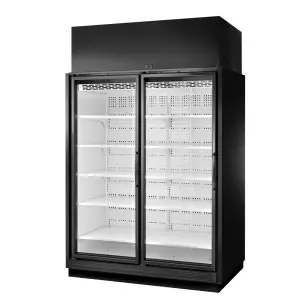 True TRM2L-BLK-WHT-1BLKLL-YY-4 65 1/2" Two Section Supermarket Display Freezer, (2) Left Hinge Doors, Black, 208-240v