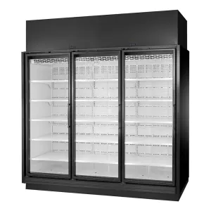 True TRM3L-BLK-WHT-1BLKLLL-NN-4 98" Three Section Supermarket Display Freezer, (3) Left Hinge Doors, Black, 208-240v
