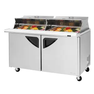 Turbo Air TST-60SD-24-N-DS 60 1/4" Super Deluxe Mega Top Dual Sided Sandwich/Salad Prep Table w/ Refrigerated Base, 115v