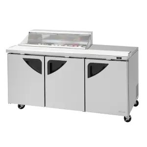 Turbo Air TST-72SD-12S-N-CL 72 5/8" Super Deluxe Sandwich/Salad Prep Table w/ Refrigerated Base, 115v