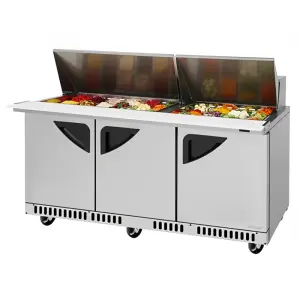 Turbo Air TST-72SD-30-FB-N 72 5/8" Super Deluxe Mega Top Sandwich/Salad Prep Table w/ Refrigerated Base, 115v