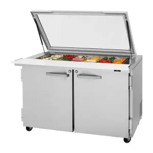 Turbo Air PST-48-18-N-GL 48 1/4" PRO Series Mega Top Sandwich/Salad Prep Table w/ Refrigerated Base, 115v
