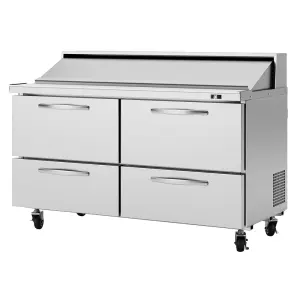 Turbo Air PST-60-D4-N 60 1/4" PRO Series Sandwich/Salad Prep Table w/ Refrigerated Base, 115v