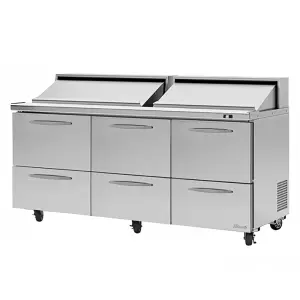 Turbo Air PST-72-D6-N 72 5/8" PRO Series Sandwich/Salad Prep Table w/ Refrigerated Base, 115v