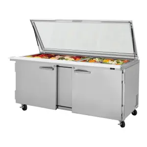 Turbo Air PST-72-30-N-GL 72 5/8" PRO Series Mega Top Sandwich/Salad Prep Table w/ Refrigerated Base, 115v