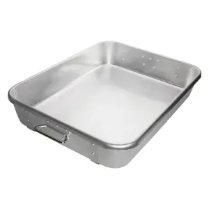 Winco ALRP-1824 Double Roast Pan w/ Straps, 24" x 18" x 4 1/2", Aluminum