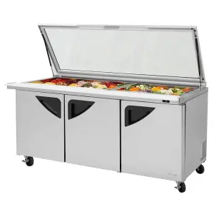 Turbo Air TST-72SD-30-N-GL 72 5/8" Super Deluxe Mega Top Sandwich/Salad Prep Table w/ Refrigerated Base, 115v