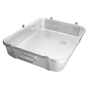 Winco ALRP-1824L Double Roast Pan w/ Straps & Lugs, 24" x 18" x 4 1/2", Aluminum