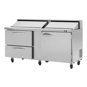 Turbo Air PST-72-D2R(L)-N 72 5/8" PRO Series Sandwich/Salad Prep Table w/ Refrigerated Base, 115v