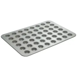Winco HMF-48O 48 Compartment Mini Muffin Pan, Silicone Glazed Aluminized Steel