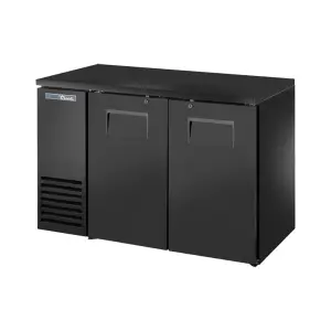True TBB24-48-2S-Z1-BST-B-1 48 1/8" Bar Refrigerator - 2 Swinging Solid Doors, Black, 115v