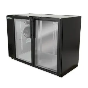 True TBB24-48-2G-Z1-BST-B-1 48 1/8" Bar Refrigerator - 2 Swinging Glass Doors, Black, 115v