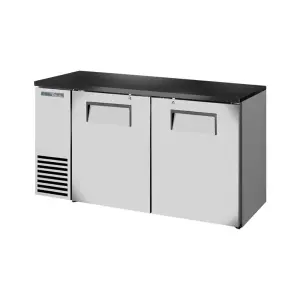 True TBB24-60-2S-Z1-BST-S-1 60 1/8" Bar Refrigerator - 2 Swinging Solid Doors, Stainless, 115v