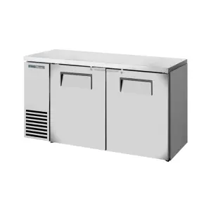 True TBB24-60-2S-Z1-SFT-S-1 60 1/8" Bar Refrigerator - 2 Swinging Solid Doors, Stainless, 115v