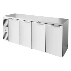 True TBR92-RISZ1-L-S-SSSS-1 92" Bar Refrigerator - 4 Swinging Solid Doors, Stainless, 115v