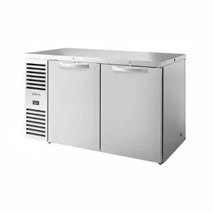 True TBR60-PTSZ1-L-S-SS-SS-1 60" Bar Refrigerator - 1 Swinging Solid Door, Stainless, 115v