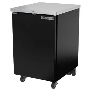 Beverage-Air BB24HC-1-B 24" Bar Refrigerator - 1 Swinging Solid Door, Black, 115v