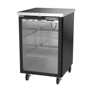 Beverage-Air BB24HC-1-G-B 24" Bar Refrigerator - 1 Swinging Glass Door, Black, 115v