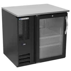 Beverage-Air BB36HC-G-B 36" Bar Refrigerator - 1 Swinging Glass Door, Black, 115v